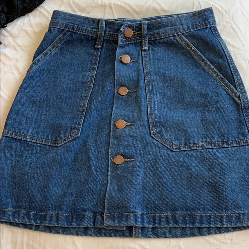 Blue Jean skirt with bronze buttons